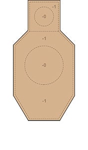An IDPA target with the -3 zone removed.