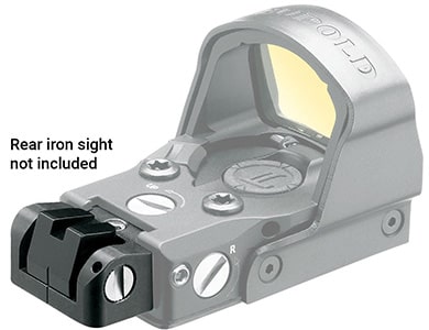 Leupold Deltapoint Pro has an attachment for a rear iron sight, sold separately.