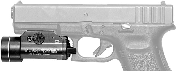 Streamlight TLR-1 HL mounted on a Glock 19's rail.