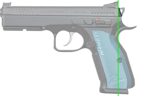 Slide mass behind the wrist on a CZ Shadow 2