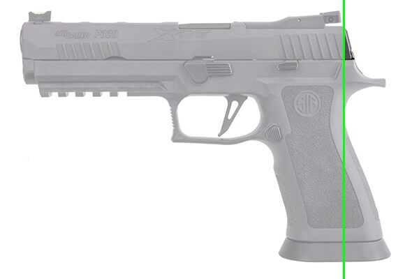 Slide mass behind the wrist on a Sig P320 X5 Legion